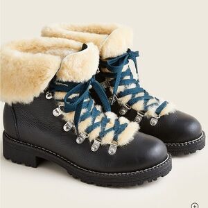J.Crew Nordic Leather Fur-Lined Boots